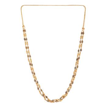 Piah Fashion Long  Traditional Gold Plated Brass  Two Line  Necklace Chain For Womens & Girls 2