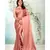 Peach plain satin saree with blouse