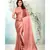 Peach plain satin saree with blouse