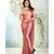 Peach plain satin saree with blouse