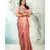 Peach plain satin saree with blouse