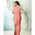 Peach plain satin saree with blouse