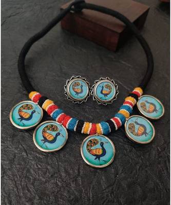 Peacock photoframem Necklace Set 1