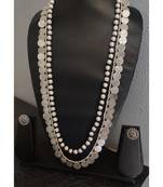 Silver Coin And Beaded Necklace Set