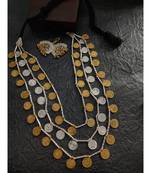 Golden And Silver Coin Necklace Set
