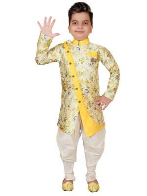 Multicolor printed cotton silk boys-kurta-pyjama 1