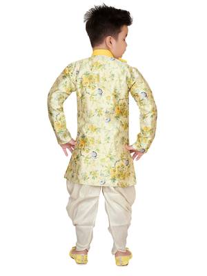 Multicolor printed cotton silk boys-kurta-pyjama 2