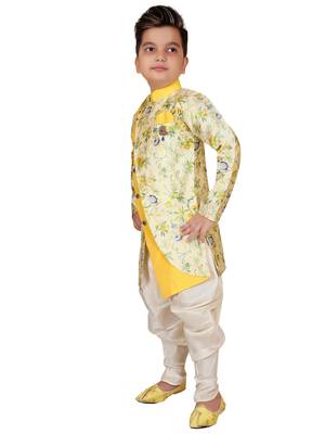 Multicolor printed cotton silk boys-kurta-pyjama 3