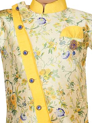 Multicolor printed cotton silk boys-kurta-pyjama 4