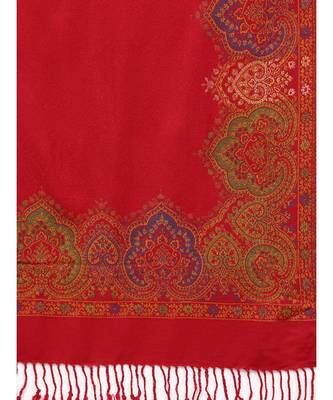 Indo Era Red Pashmina Silk Woven Dupatta 3