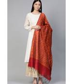 Indo Era Orange Art Silk Woven Dupatta