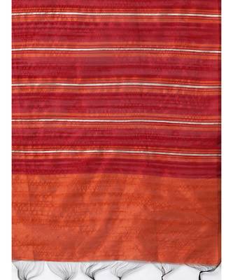 Indo Era Red Art Silk Woven Dupatta 3