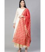 Indo Era Red Art Silk Woven Dupatta