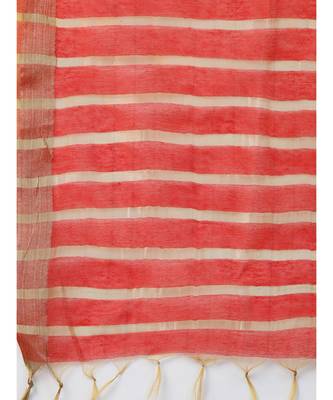 Indo Era Red Art Silk Woven Dupatta 2