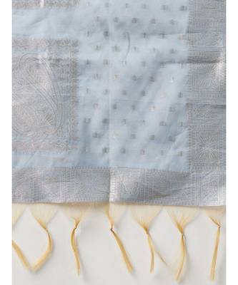 Indo Era Blue Woven Design Art Silk Dupatta 2