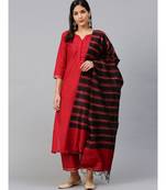 Indo Era Black Woven Design Art SilkDupatta