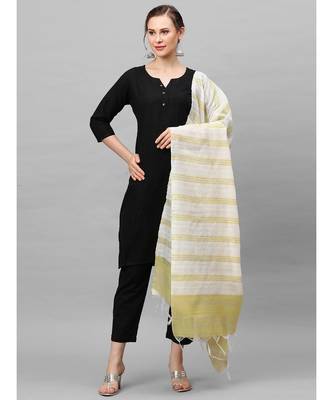 Indo Era Olive Art Silk Woven Dupatta 1