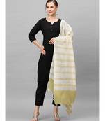 Indo Era Olive Art Silk Woven Dupatta