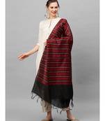 Indo Era Black Art Silk Woven Dupatta