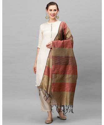 Indo Era Red Art Silk Woven Dupatta 1