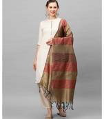 Indo Era Red Art Silk Woven Dupatta