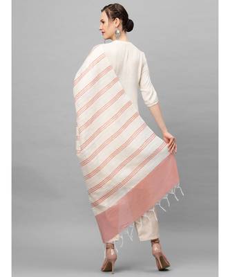 Indo Era Pink Art Silk Woven Dupatta 2