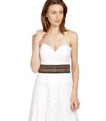 Anekaant Black & Multi Striped Embellished Canvas Belt