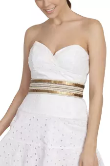 Anekaant Natural & Antique Embellished Canvas Belt