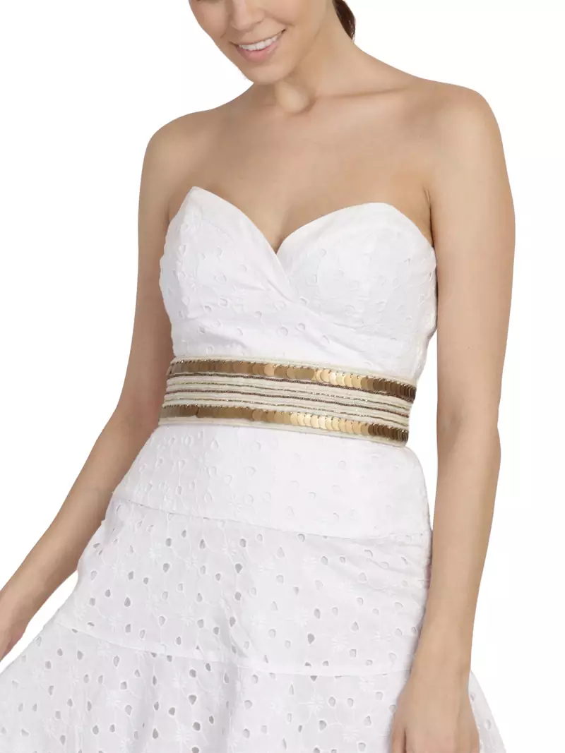 Anekaant Natural & Antique Embellished Canvas Belt