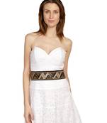 Black & Gold Embellished Canvas Belt