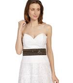 Anekaant Black & Gold Embellished Canvas Belt