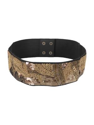 Anekaant Black & Antique Embellished Canvas Belt 3