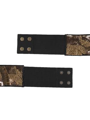 Anekaant Black & Antique Embellished Canvas Belt 5