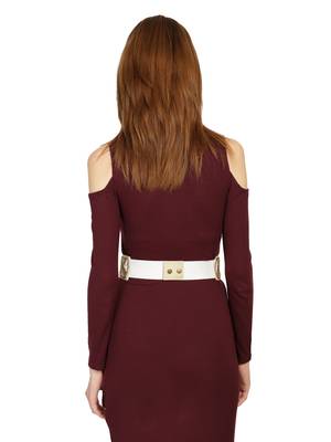 Anekaant Nude & Gold Embellished Belt 2
