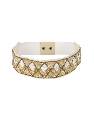 Anekaant Nude & Gold Embellished Belt 3