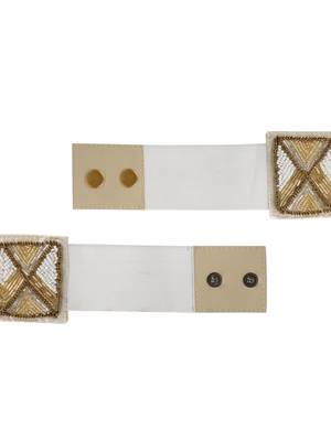 Anekaant Nude & Gold Embellished Belt 5