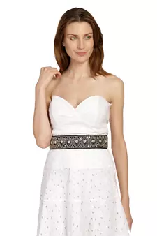 Anekaant Black & Multi Embellished Canvas Belt