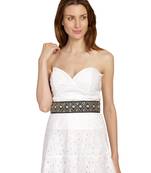 Anekaant Black & Multi Embellished Canvas Belt