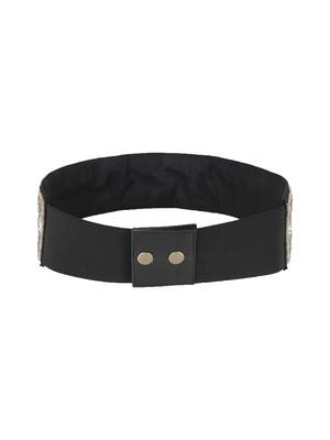 Anekaant Black & Multi Embellished Canvas Belt 4