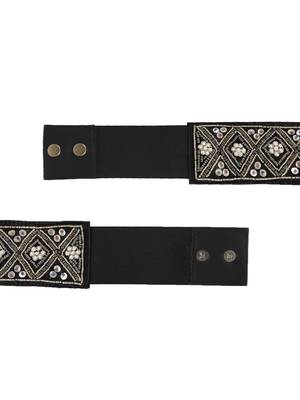 Anekaant Black & Multi Embellished Canvas Belt 5
