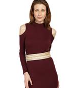 Anekaant Nude & Gold Embellished Belt