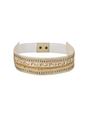 Anekaant Nude & Gold Embellished Belt 3