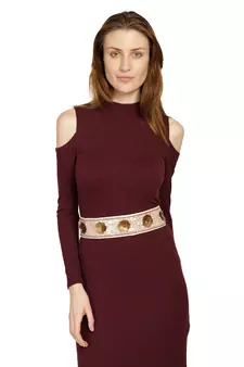 Anekaant Cream & Multi Embellished Belt