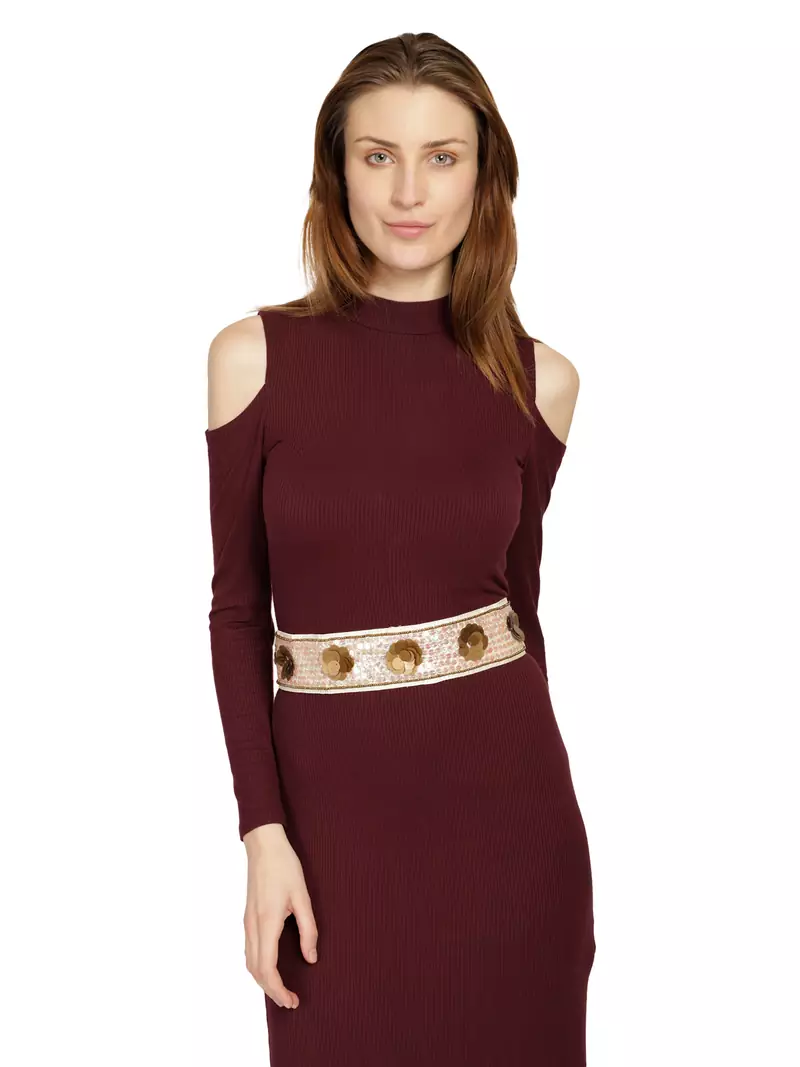 Anekaant Cream & Multi Embellished Belt
