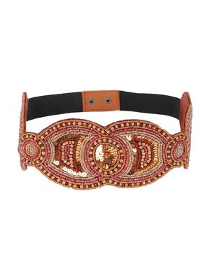 Anekaant Rust Embellished Belt 3