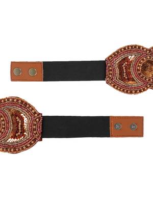 Anekaant Rust Embellished Belt 5