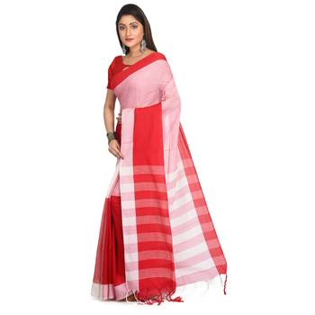Multicolor plain cotton saree  1