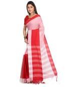 Multicolor plain cotton saree 