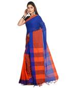 Multicolor plain cotton saree 