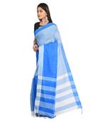 Multicolor plain cotton saree 
